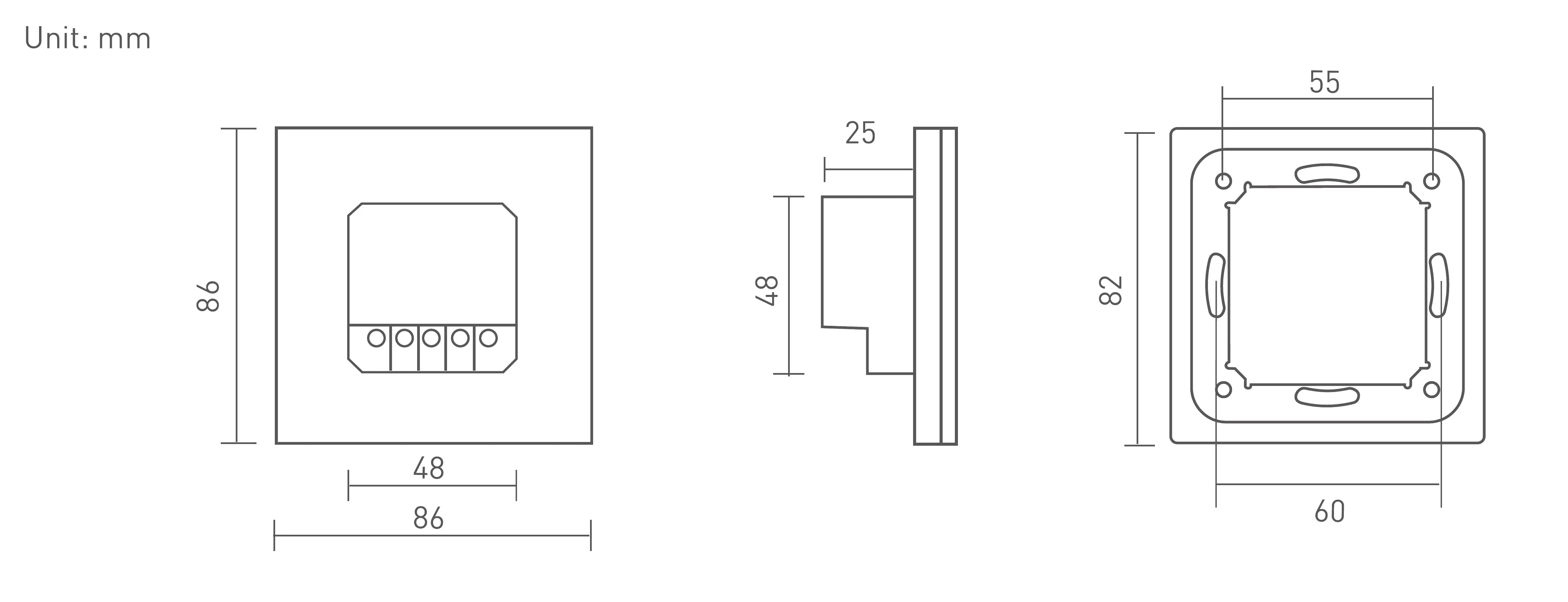 RF2.4GHz   Dim Touch Panel, Trailing Edge Signal output, 100-240Vac I/P. Single/Multi Zone Support. E1S-TD  LTECH Touch Panel